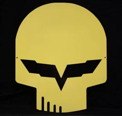 Chevrolet Corvette Jake Head Skull Yellow